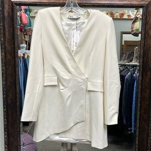 Zara cream blazer dress Sz M